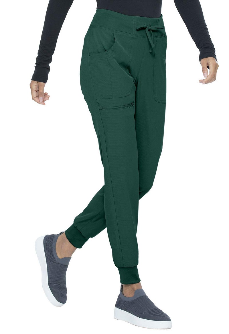 HeartSoul Women's Medical Scrub Jogger Pants Contemporary fit Drawstring Waistband Jogger with 5 Pockets - HS030, L, Hunter - Image 1